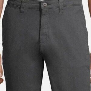 George Men’s 30x30 Athletic Flat Front Chino Cotton Blend Pants Dark Gray b6